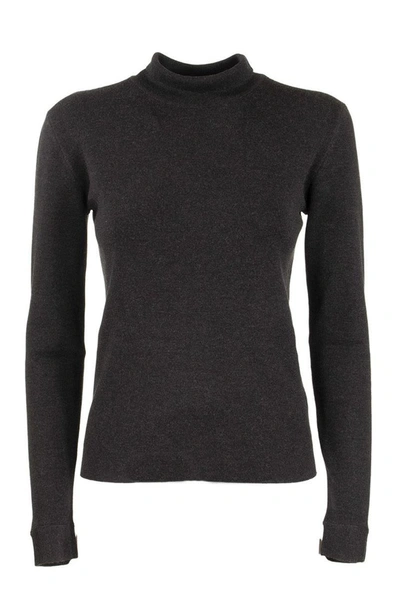 Shop Agnona Wool Turtleneck In Grey