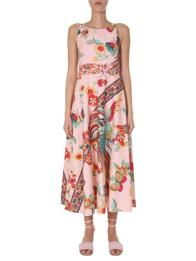 Shop Red Valentino Printed Dress In Nude