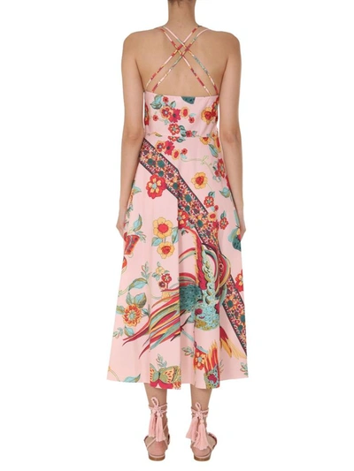 Shop Red Valentino Printed Dress In Nude