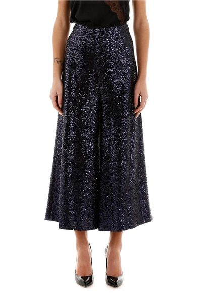 Shop In The Mood For Love Sequined Culotte Trousers In Blue