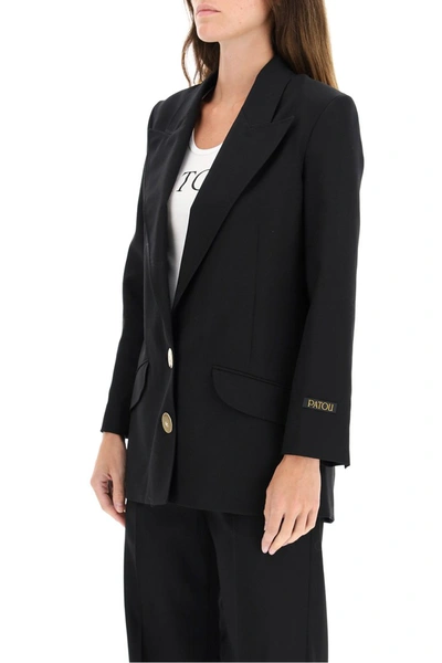 Shop Patou Wool Jacket With Jewel Buttons In Black