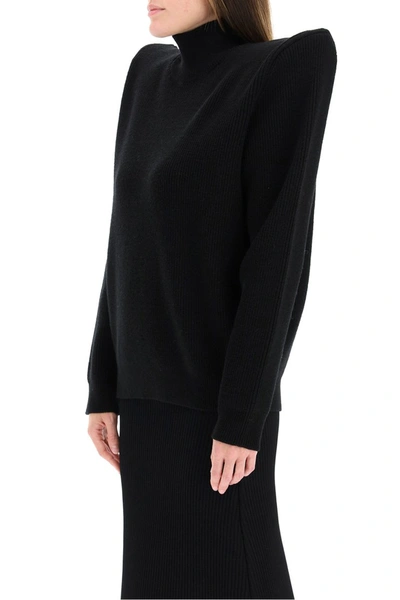 Shop Balenciaga High Neck Pagoda Sweater In Black