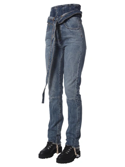 Shop Ben Taverniti Unravel Project "spray Corset" Jeans In Denim