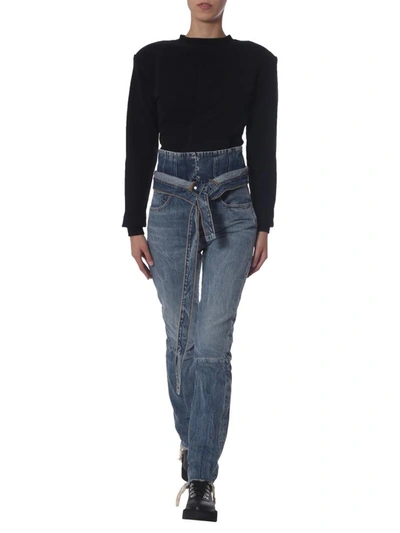 Shop Ben Taverniti Unravel Project "spray Corset" Jeans In Denim