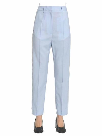 Shop Mm6 Maison Margiela Classic Trousers In Baby Blue