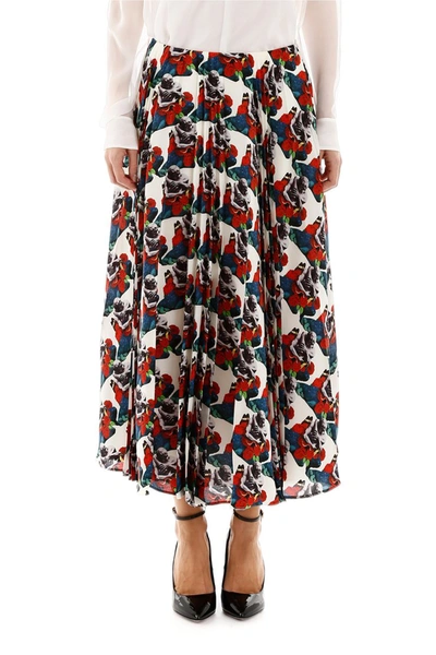 Shop Valentino Lovers Print Skirt In Avorio Multicolor