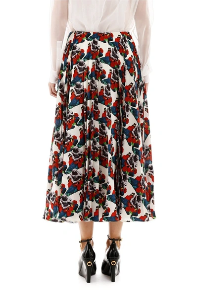 Shop Valentino Lovers Print Skirt In Avorio Multicolor