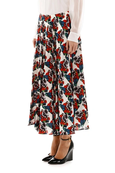 Shop Valentino Lovers Print Skirt In Avorio Multicolor