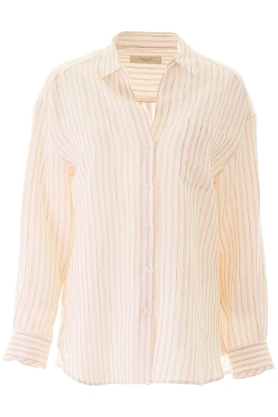 Shop Weekend Max Mara Basilio Striped Shirt In Rosa