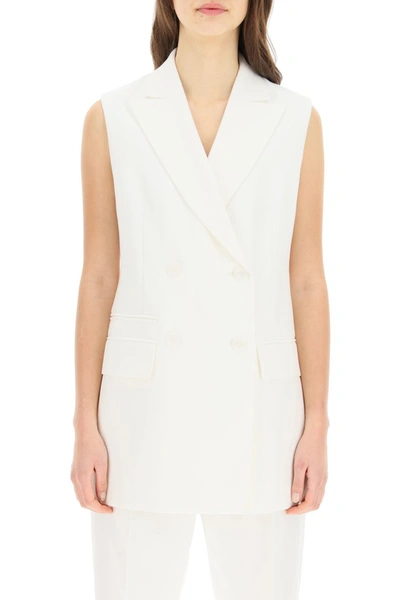 Shop Sportmax Double-breasted Waistcoat In Burro