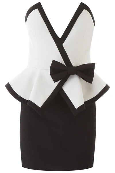 Shop Alessandra Rich Mini Dress With Bow In White