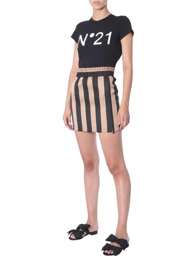 Shop N°21 Striped Skirt In Multicolour