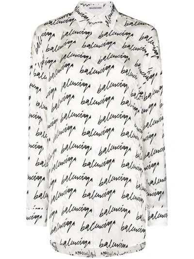 Shop Balenciaga Shirts In Bianco