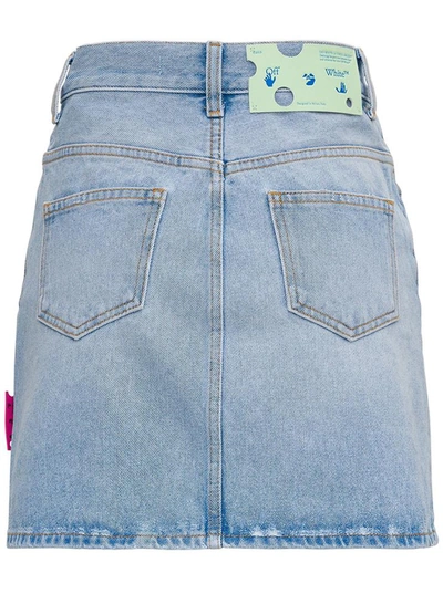 Shop Off-white Five-pocket Denim Skirt In Light Blue