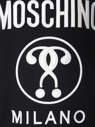 Shop Moschino T-shirt Dress With Logo In Black