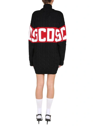 Shop Gcds Dress With Logo In Black