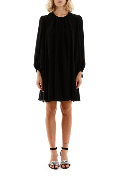 Shop Alexander Mcqueen Pleated Mini Dress In Black