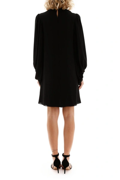 Shop Alexander Mcqueen Pleated Mini Dress In Black