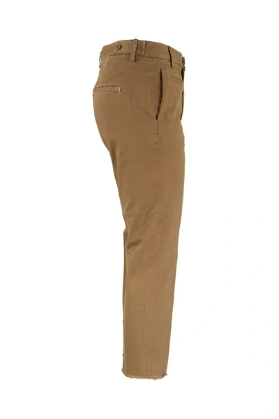 Shop Dondup Ariel Chinos Trousers In Honey