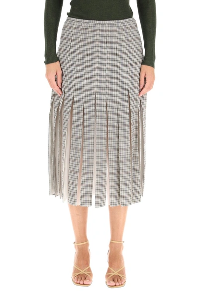 Shop Gabriela Hearst Binka Midi Wool Skirt In Mini Check