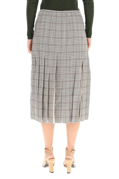 Shop Gabriela Hearst Binka Midi Wool Skirt In Mini Check