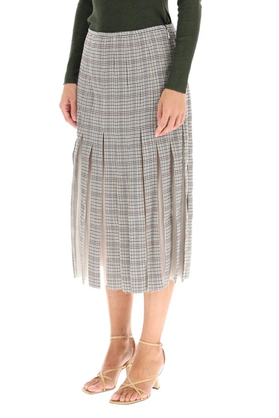 Shop Gabriela Hearst Binka Midi Wool Skirt In Mini Check