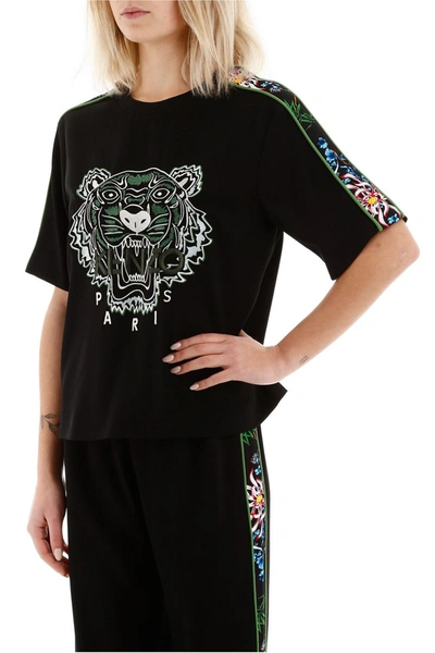 Shop Kenzo Tiger Embroidery Top In Lime