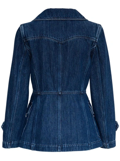 Shop Alberta Ferretti Double-breasted Denim Jacket In Blu