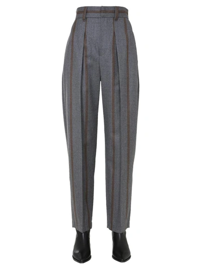 Shop Brunello Cucinelli Pinstripe Trousers In Grey