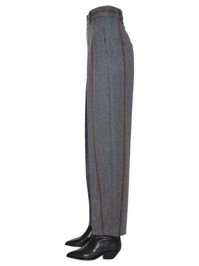 Shop Brunello Cucinelli Pinstripe Trousers In Grey