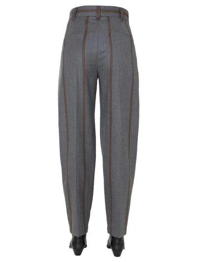 Shop Brunello Cucinelli Pinstripe Trousers In Grey