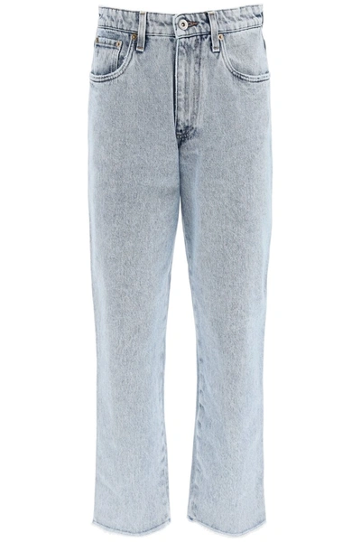 Shop Miu Miu Iconic Denim Jeans In Azzurro