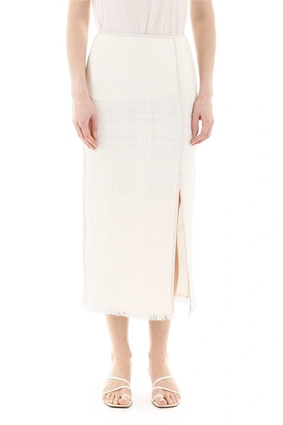 Shop Nanushka Moja Midi Skirt In White