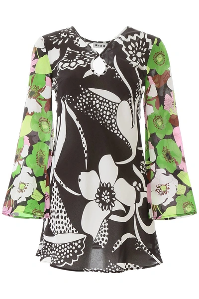 Shop Rixo London Julie Mini Dress In Abstract 60s Floral Swirl