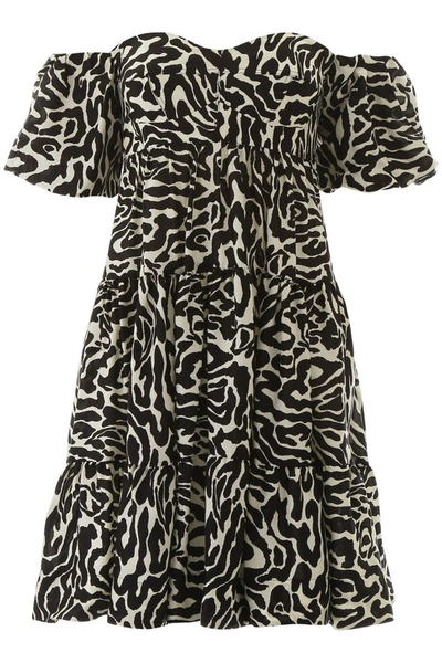 Shop Pinko Zebra Print Mini Dress In Crema Nero