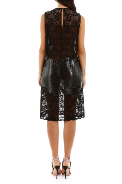 Shop Rabanne Paco  Chainmail Dress With Lace In Black