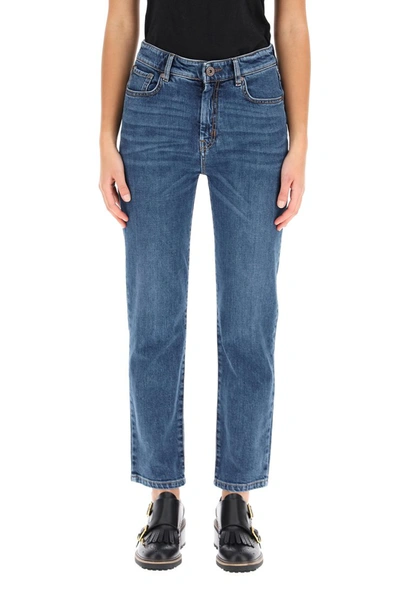 Shop Weekend Max Mara Ecru Cropped Jeans In Medio Used