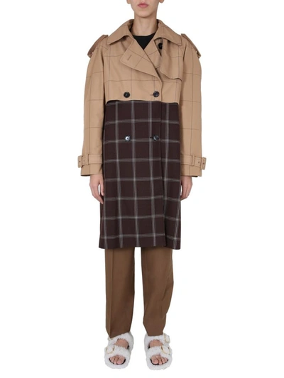 Shop Marni Double-breasted Trench In Brown