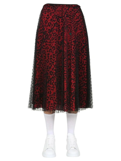 Shop Red Valentino Pleated Skirt In Red