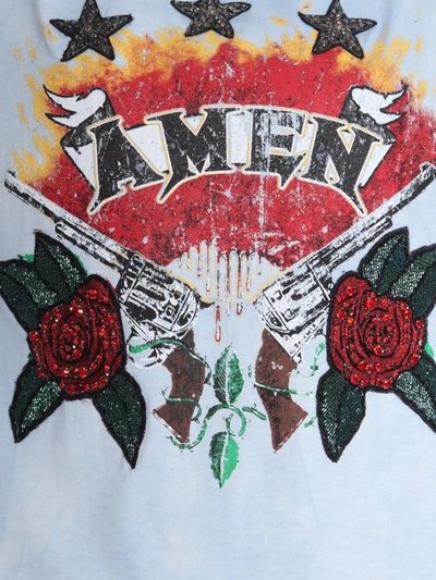 Shop Amen Oversize Fit T-shirt In Baby Blue