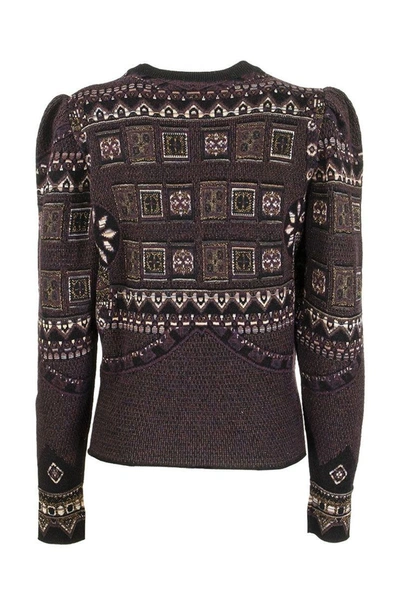 Shop Etro Patchwork Pattern Jacquard Jumper In Gray