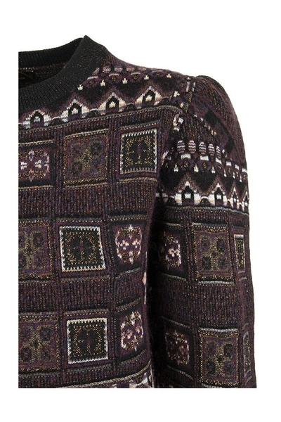 Shop Etro Patchwork Pattern Jacquard Jumper In Gray