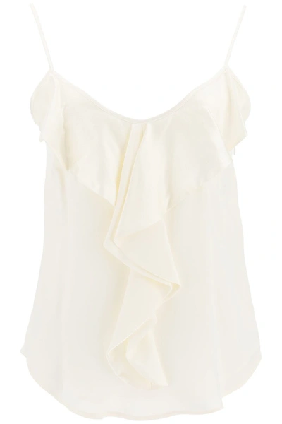 Shop Max Mara Edile Silk Top In Bianco