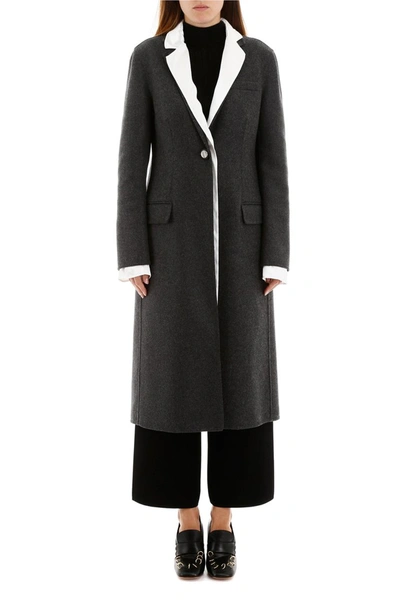 Shop Marni Double Wool Coat In Granite