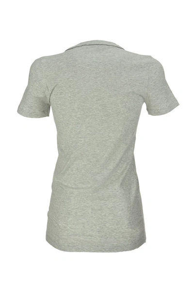 Shop Brunello Cucinelli Stretch Cotton Jersey T-shirt With Monili Light Grey