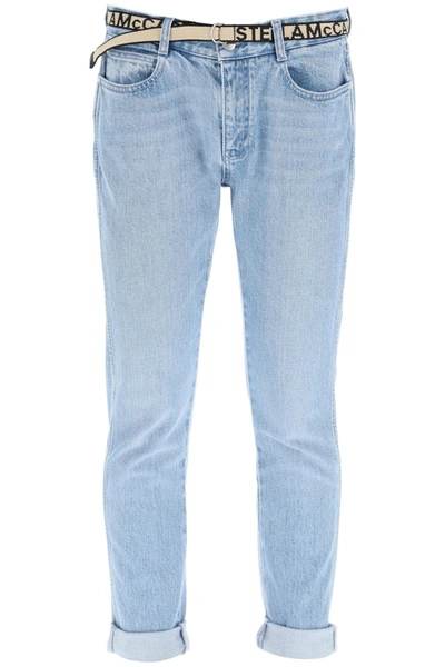 Shop Stella Mccartney Belted Skinny Jeans In Light Blue