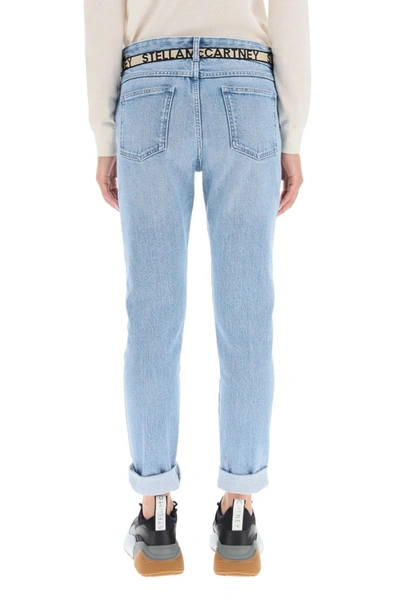 Shop Stella Mccartney Belted Skinny Jeans In Light Blue