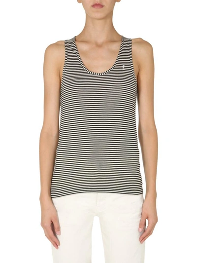 Shop Saint Laurent Round Neck Tank Top In Multicolour