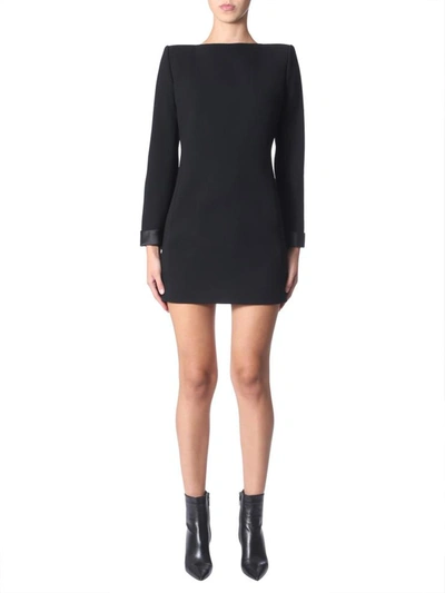 Shop Saint Laurent Wool Dress In Black