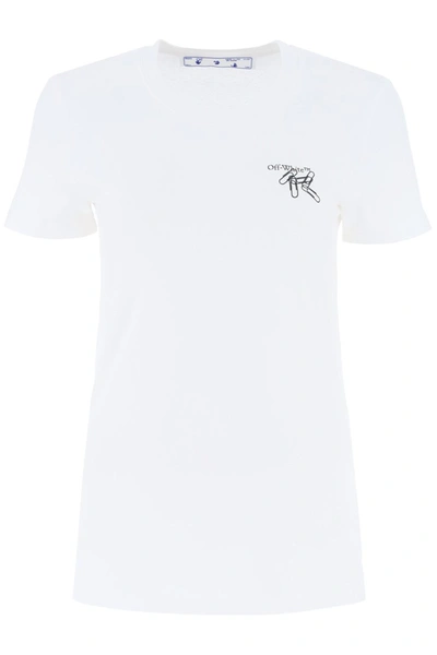 Shop Off-white Paper Clip Print T-shirt In White Black